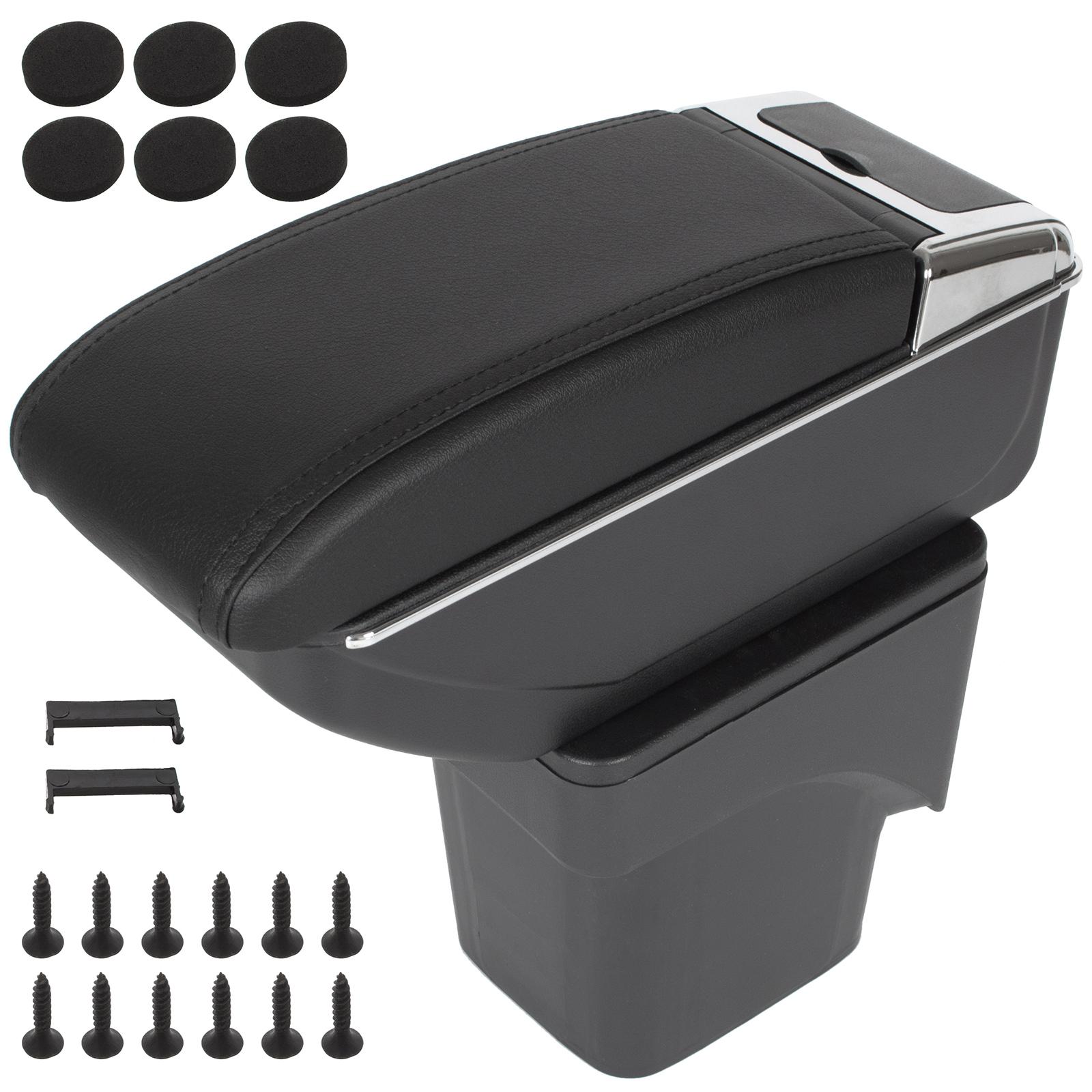 Ford Focus MK2 04-11 bracciolo con vano portaoggetti NERO ECOPELLE + kit di montaggio