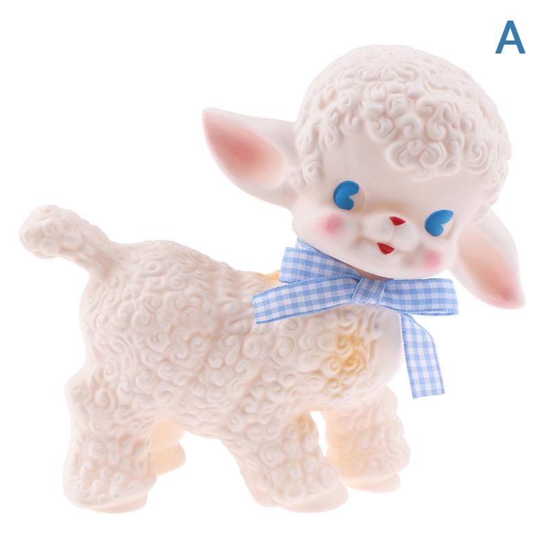 Ретро Классическая Пластиковая Кукла Овца Милая Девушка Милая Голос Животное Подарочная Модель Ягненок Статичный Стол Комната Домашние Аксессуары Украшения