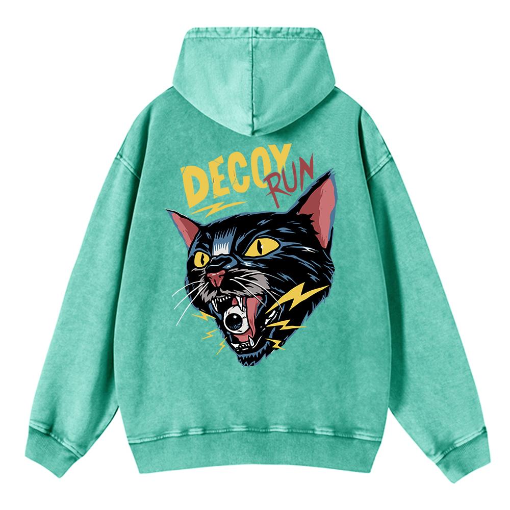 

Модный женский выстиранный худи с комичным принтом кота-хоррора, уличная одежда в стиле ретро оверсайз, хлопковые пуловеры, уличная одежда 3XL