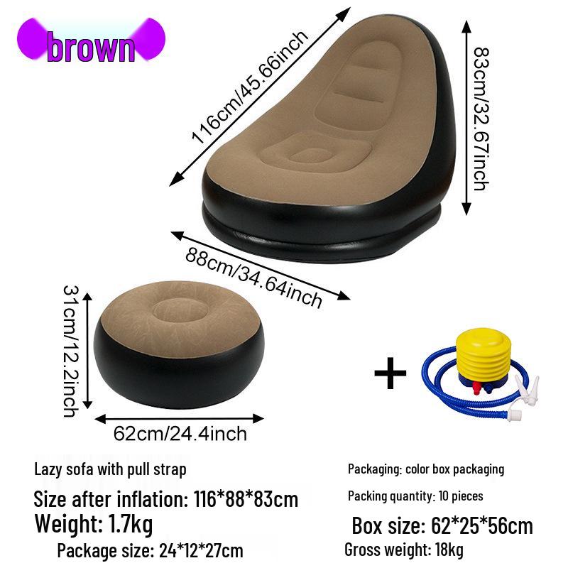 Inflatable Flocking Lazy Sofa Seat for Living Room