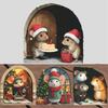 Cartoon Weihnachtsmausloch Wandaufkleber Wohnzimmer Wandkante Heimdekoration Wandbild für Kinderzimmer Lustige Ratten Neujahrsaufkleber
