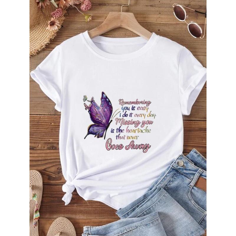 (European Size) Fashion Women Flower Cactus Plant Trend Cute Short Sleeve Clothing Casual T-shirt Female Print Lady Tee Top Graphic T-shirts