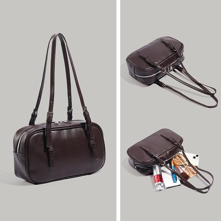 Korean-style fashionable versatile handbag for women, ins bowling bag, niche retro commuter shoulder underarm pillow bag