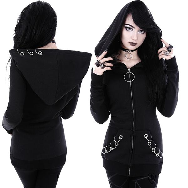 

Gothic Punk Women Plus Size Hoody Punk Siderosphere Design Long Sleeve Hip Hop Zipper Coat Sweatshirts Fashion Hoodies Outfits Clothes XXXXXL