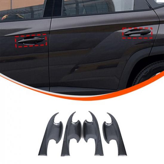 Carbon Fiber ABS Door Handle Bowl Cover Trim For Hyundai Santa Cruz/Tucson 22-24