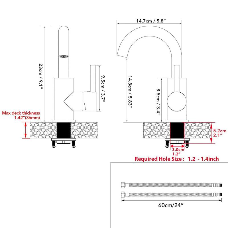 Badezimmerarmatur Gebürstetes Gold Badezimmerbeckenarmatur Kalt- und Warmwasserbeckenmischer Spültischarmatur Einhebel Deckmontage Wasserhahn