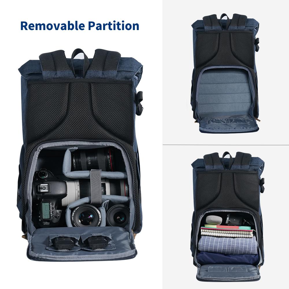 K&F CONCEPT Multi-Functional Camera Backpack Waterproof Camera Bag Large Capacity Camera Case with