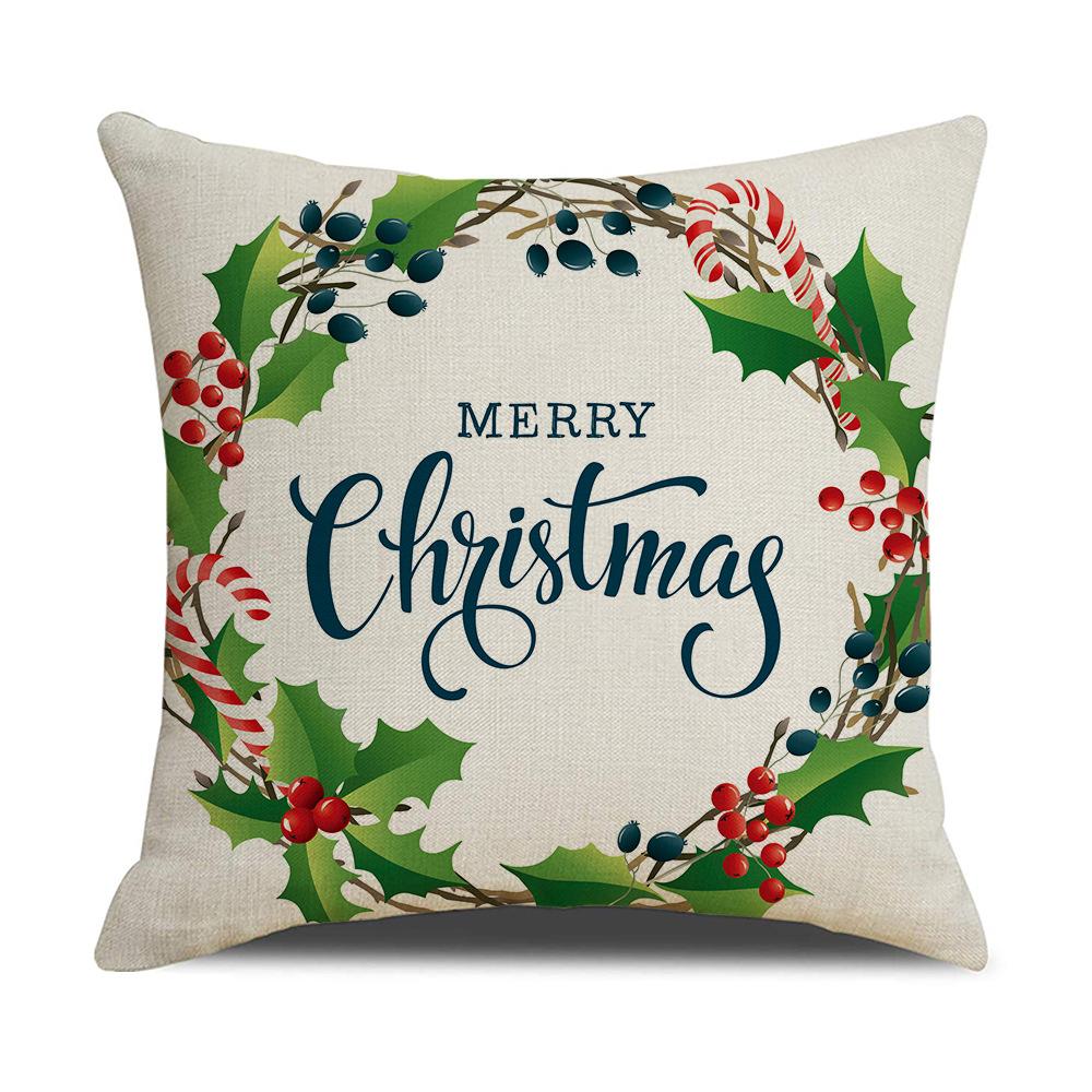 

New Christmas Cookies Men Linen Pillow Case Ornament Sofa Cushion Home Supplies Pillow Case Combination Premium 45 * 45Cm (excluding pillow core)