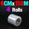 4Rolls Mini Stretch Film for Fishing Tackle Wrap | Clear Self-Adhesive Packing Film for Fishing Gear Organization & Storage