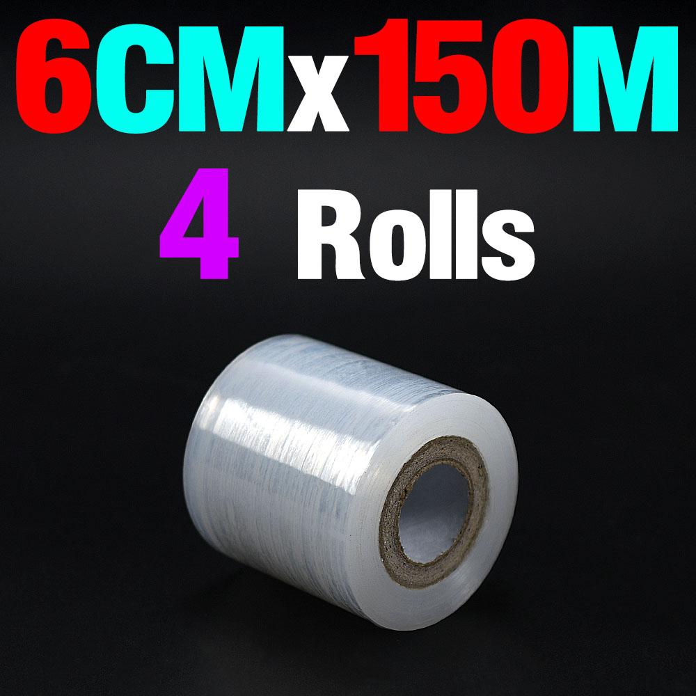 4Rolls Mini Stretch Film for Fishing Tackle Wrap | Clear Self-Adhesive Packing Film for Fishing Gear Organization & Storage