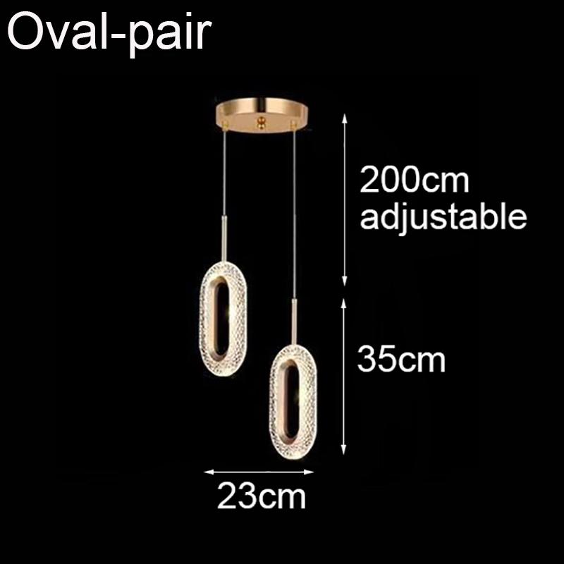 Lampă pandantiv LED cu cristal, rotundă/ovală, design creativ, iluminat modern pentru dormitor, sufragerie, hol, bar, balcon