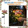 Solar-powered Butterfly Flower Light, LED Simulated Flower Light, Outdoor Light, Outdoor Colored Light, European- Courtyard Decorative Light.