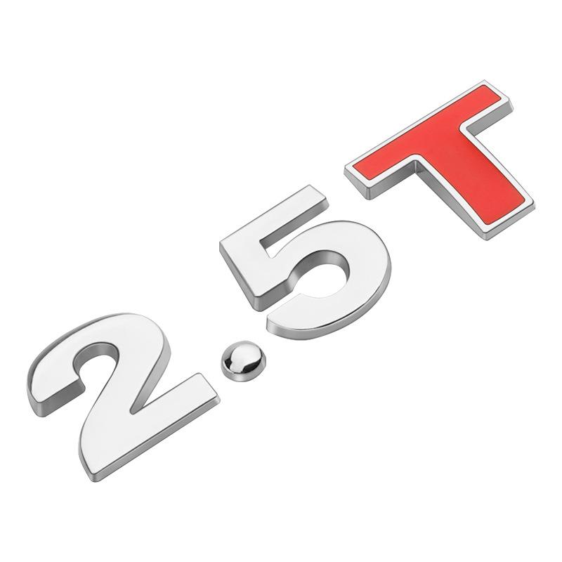 Car Displacement Label 1.4T1.8T2.0T3.0T2.0L2.4L3.0L Metal Modified Displacement Car Sticker Car Tail Label