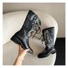 New Style Women Zipper Knight Boots Ladies Autumn Thick Sole Chunky Heel Retro Boot Pointed Toe Shoes Embroidered Cowboy