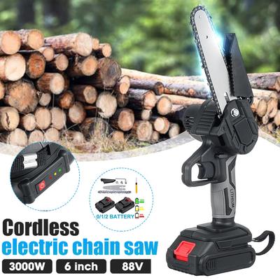Mini Electric Saw Pruning ChainSaw 6” 3000W Portable Branch Pruning Saw Garden Tree Logging Trimming Woodworking Cutter