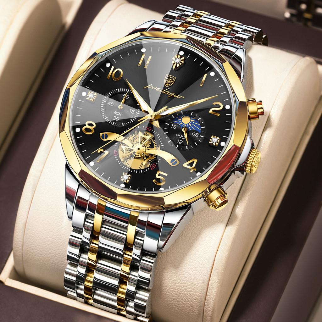 Mens Calendar Design Quartz Watch With Luminous Dial For Casual Wear