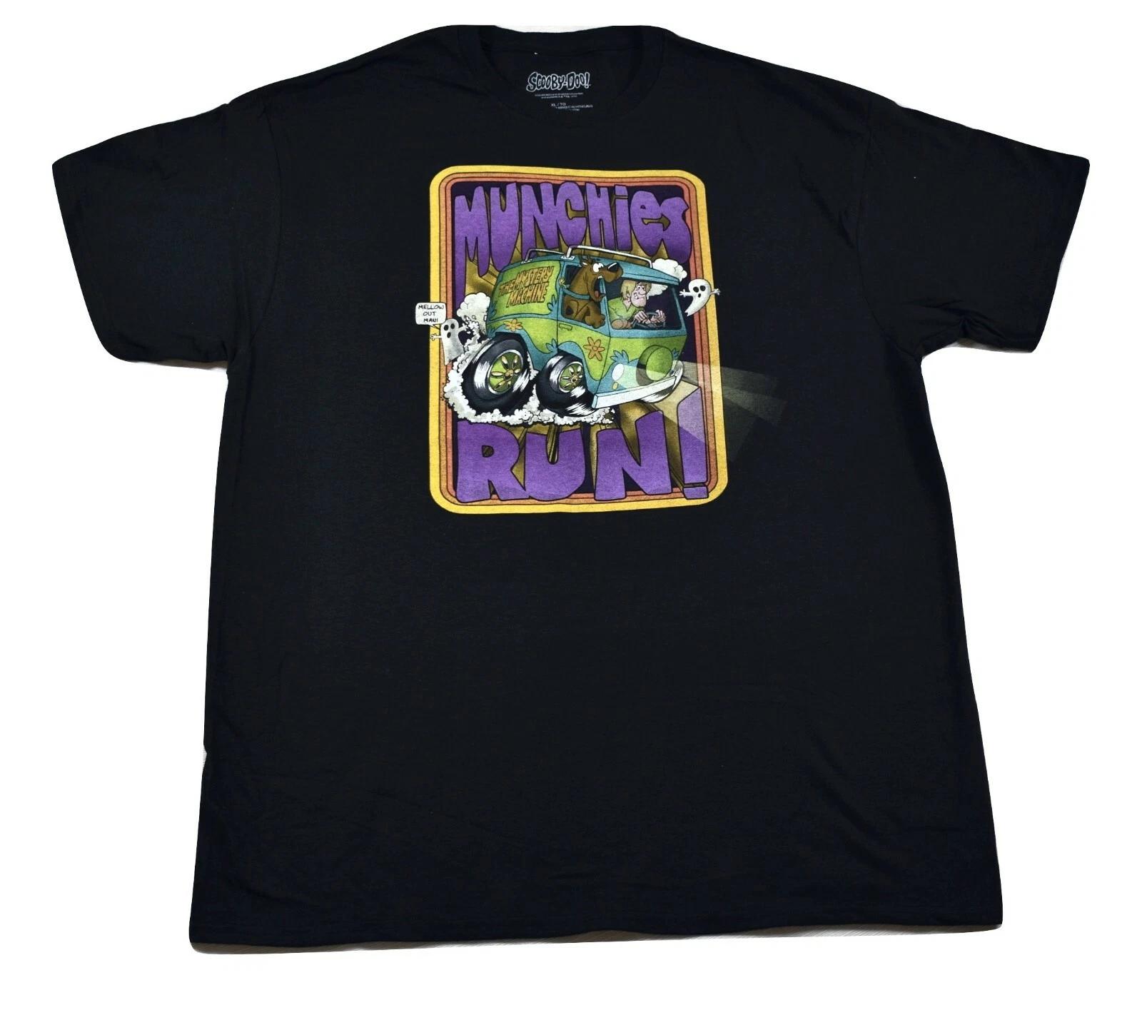 Scooby Doo Mens Mystery Machine Munchies Run! Black Shirt New Small XL