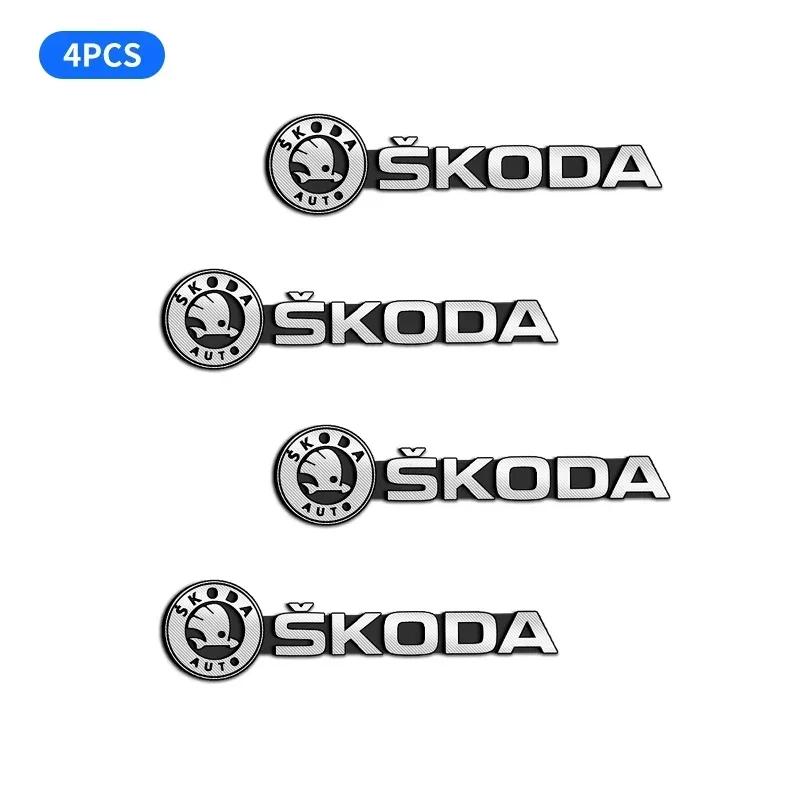 AAAAN1 Car Styling Decal Aluminum interior Speaker Audio Sticker For Skoda Octavia Fabia Superb Kamiq Kodiak Yeti Karoq Octavia RS