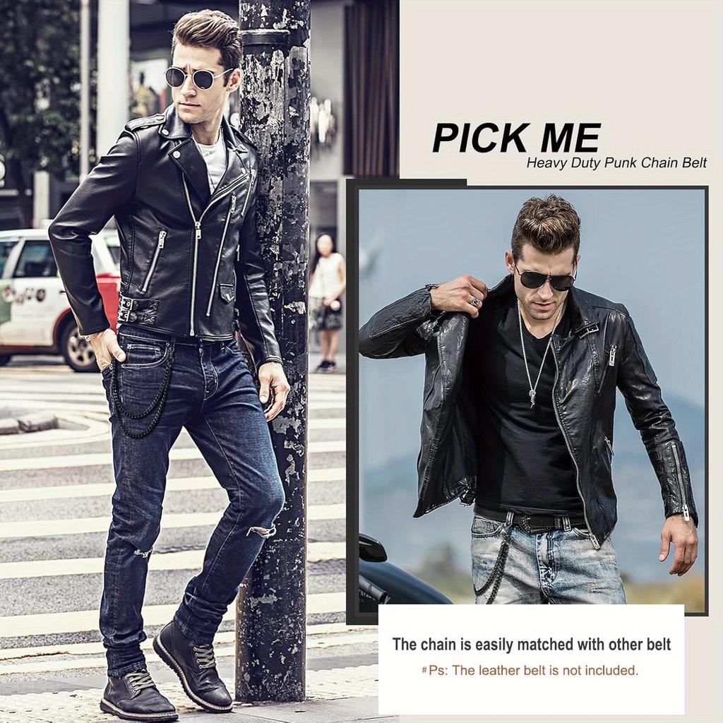 Punk Bag Chain Wallet Chain for Men Women Long Pocket Keychain with Lobster Clasps for Keys Bags