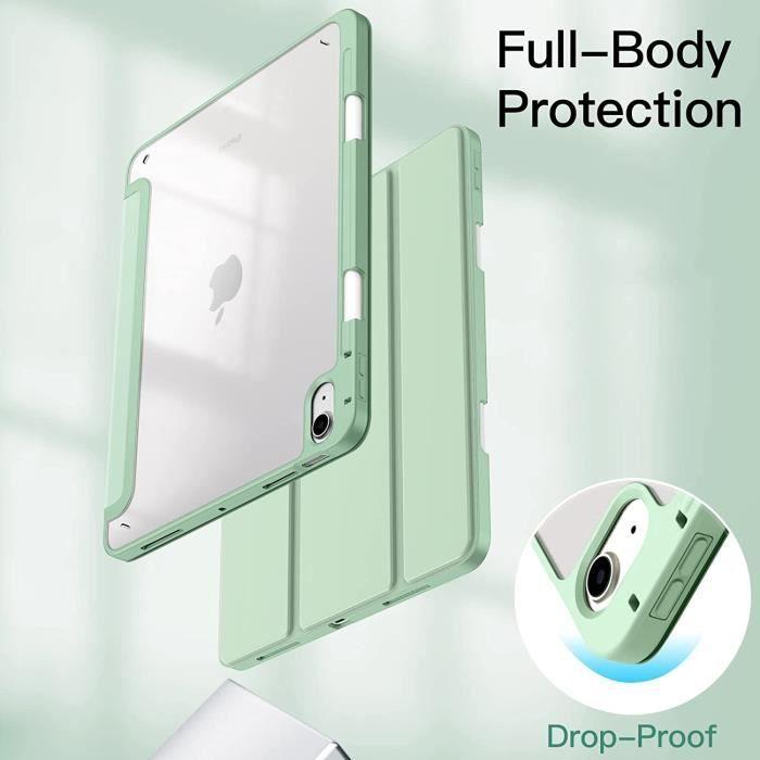 Case for iPad Air 5-4 (10.9 Inches 2022-2020 5th-4th Generation) with Pencil Holder, Slim Transparent Back Case Stand A[1837]