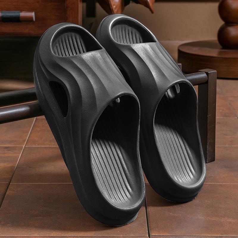 Women's Thick Sole Non-Slip EVA Slippers - Poop Design, Air Cushion Comfort for Couples, Summer Indoor Use.