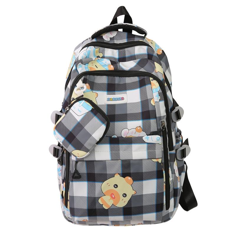 Children's Schoolbag Women's Cartoon Printed Large Capacity Backpack with Coin Purse