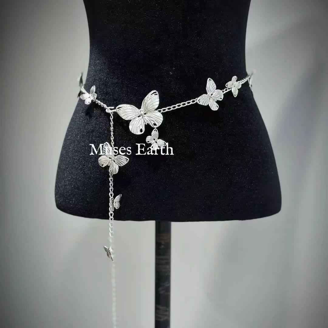 

Модные многослойные брюки с цепочкой в виде бабочки в стиле хип-хоп One Size серебряный