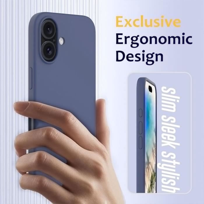 Coque de protection - silicone - iphone 16 - ultra slim - antichoc - anti-rayures