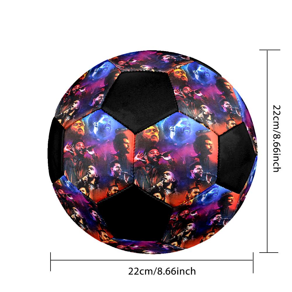 Pallone da Calcetto Indoor The Weeknd Colorato Per Tutte le Età Misura 5 Cucito a Macchina PVC Pronto per la Competizione Resistente Alta Rimbalzabilità