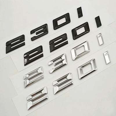 3D Glossy Black Chrome 220i 230i Emblem Badge Letter Rear Trunk Decal Sticker For BMW 2 Series F22 G42 Car Styling Accessories Ya2