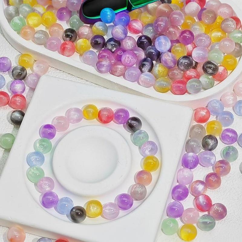 10Pcs 10mm UV Reactive Cat Eye Resin Beads Vibrant Color for DIY Necklace Bracelet Earring Handmade Jewelry Crafts
