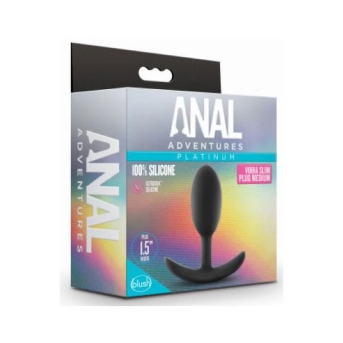 Plug Anal - HARNAIS - Vibra Slim Medium - 9cm Longueur - 4cm Largeur - Silicone Noir