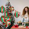 Christmas Ball Ornament Mixed Color Holiday Decoration Ball Christmas Candy Balloon Aluminum Aluminum Foil Balloon For New Year