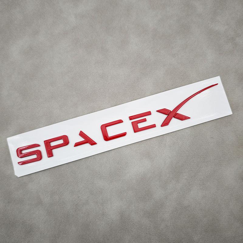 3d ABS Logo Space X Dual Motor Letters Sticker Car Rear Trunk Decal For Tesla Model Y S 3 X Emblem Badge Replacement Accessories
