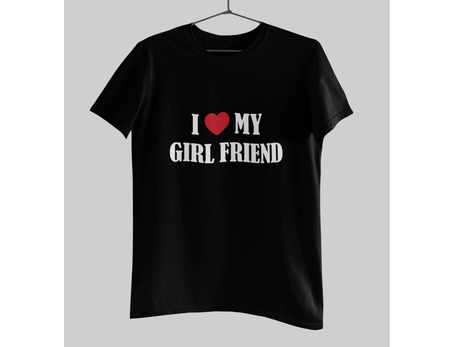 I Love My Girlfriend Shirt Cute Heart Graphic Romantic Gift for Boyfriend 2XL
