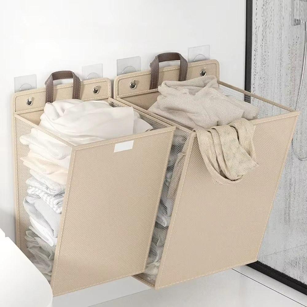 Wall-mounted Dirty Clothes Basket Punch Free Collapsible Laundry Basket  Bedroom