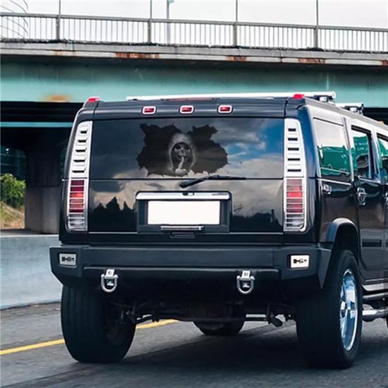 Halloween Horror Skull Car Window Stickers Horror Ghost Head Rear Window Stickers Glass Demon Stickers Waterproof