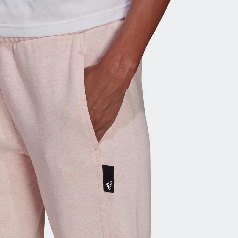 Adidas Solid Color Cuffed Casual Sweatpants Women Bottoms Pink HE4148