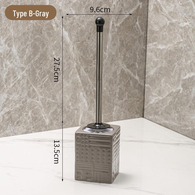 Nordic Ceramic Long Handle Toilet Brush – Elegant Design for Complete Cleaning