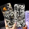 Black Soft Phone Cover Case for Xiaomi Redmi Note 11s 10S 13 14 Pro Plus 12s 7 8 9 10 11 12 9S Cool Silver Tiger