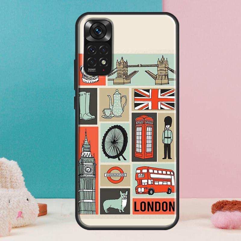 London Bus England Big Ben Case For Xiaomi Redmi Note 14 13 Pro 12 11 9 10 9S 10S 11S 12S Redmi 14C 13C 10C 12C Cover