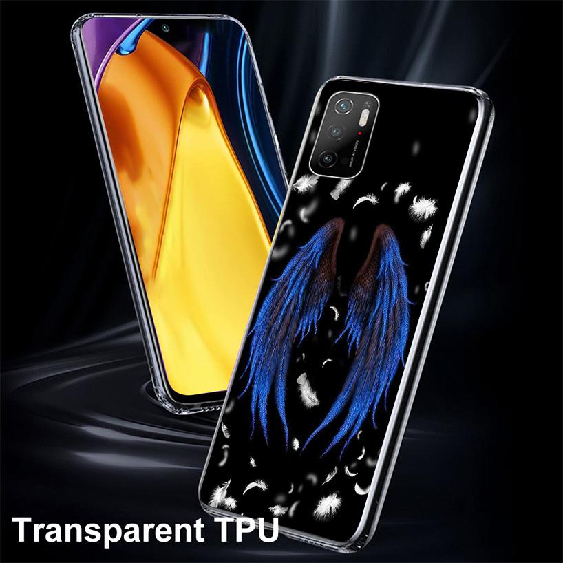 Angel Wings Feather Phone Case For Xiaomi Poco X5 X6 X7 Pro F7 Ultra M7 Redmi 15C 15 13C 13 12C 12 10 10C 10A 9 9C 9T 9A Cover P