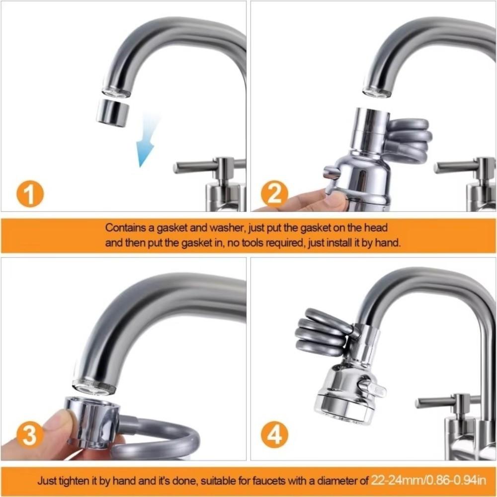 Anti-Splash Sink Faucet Extension Tube 3 Modes 360 Degree Rotation Faucet Adapter Bathroom Sink Sprayer