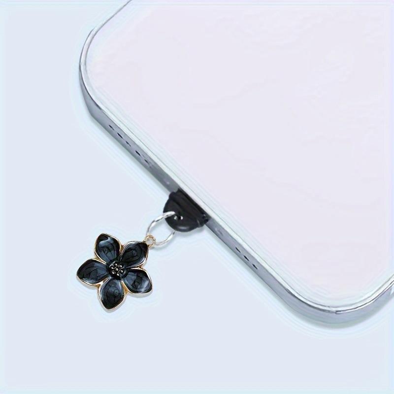 

Милый розовый черный цветок пылезащитная заглушка аксессуары украшение мобильный телефон универсальная пылезащитная заглушка подарок For Type-C