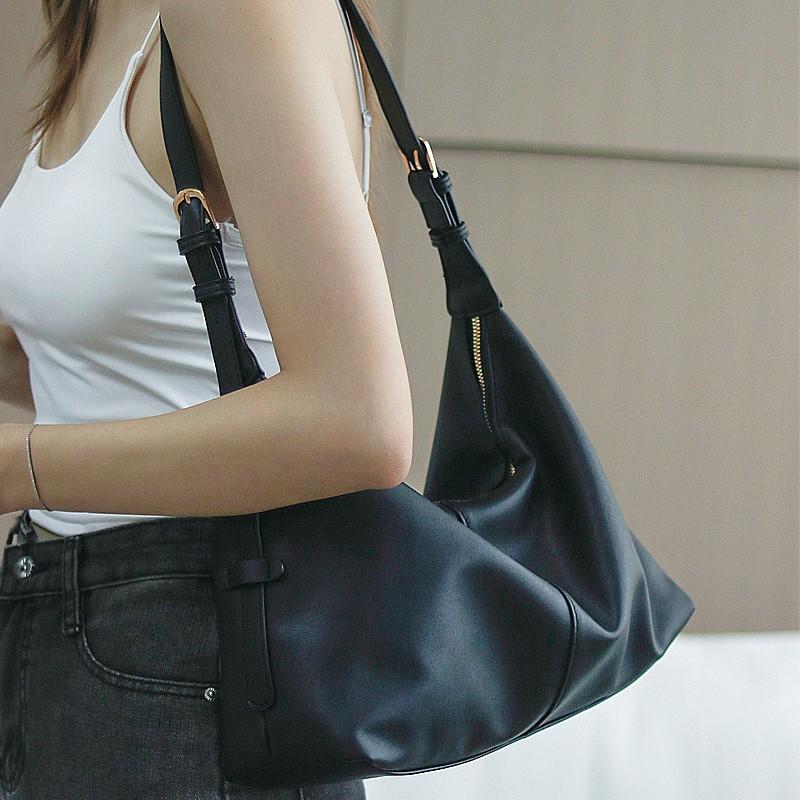 Large Capacity Tote Bag Women Soft PU Street Style Shoulder Crossbody Daily Commute Casual Use