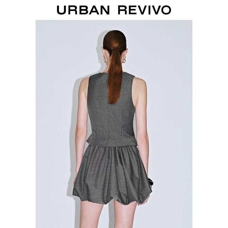 UR2026 Women's V-Neck Patchwork Sleeveless Mini Dress