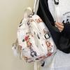 Student Schoolbag Female Bear Print Backpack Graffiti Junior High School Student Small Backpack