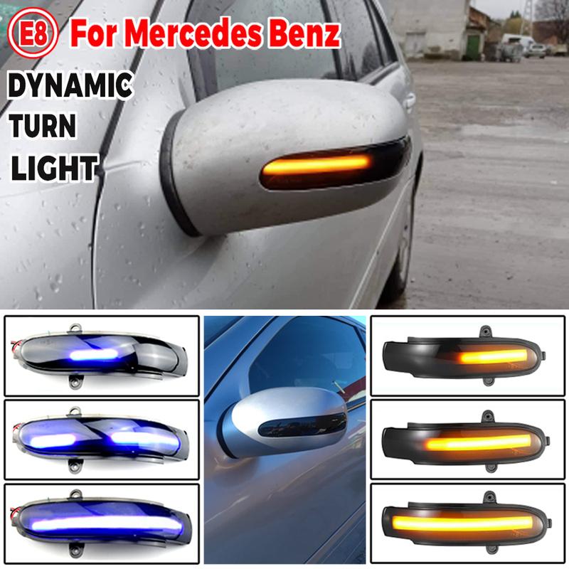 2piece LED Flowing Turn Signal Sequential Side Mirror Indicator Light For Mercedes Benz C Class W203 S203 CL203 2001 2002-2007