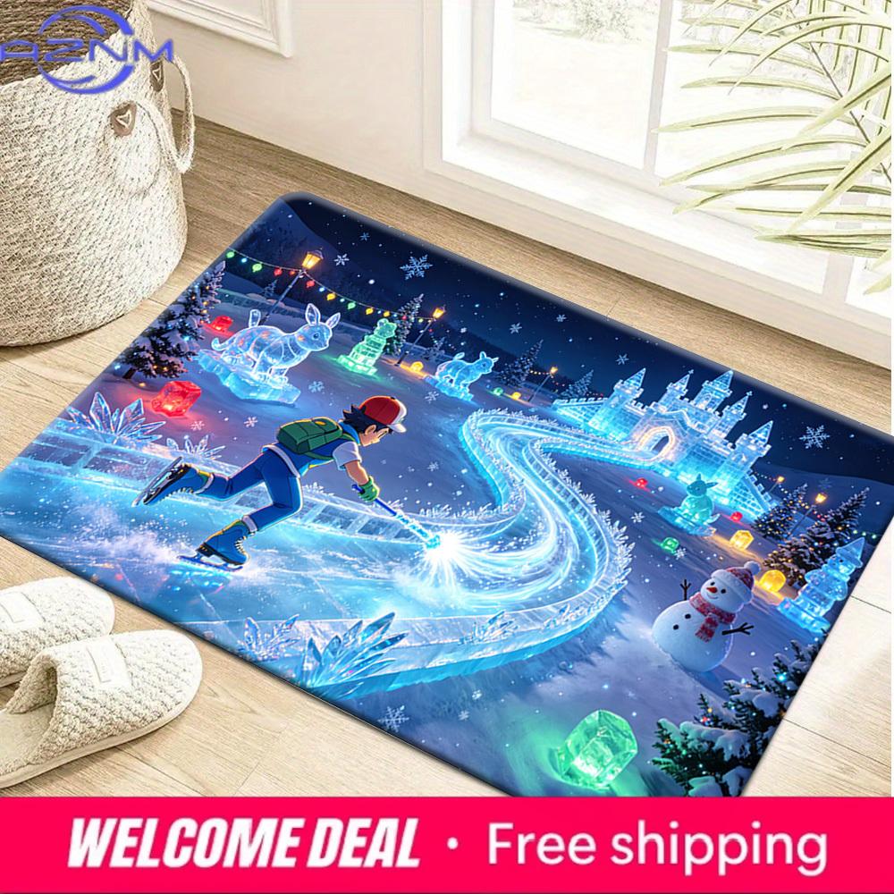 

Pokemon Ash Ice Skating Winter Wonderland Print Non-Slip Floor Mat Doormat 40cm x 60cm