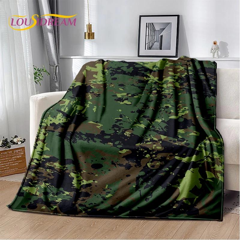 2025 Colorful Camo Green Camouflage Soft Blanket,Soft Throw Blanket for Home Bedroom Bed Sofa Picnic Travel Cover Child Gift